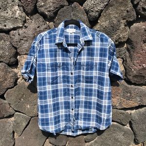 Madewell Blue Courier Plaid shirt